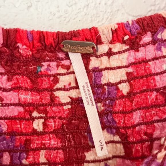 Free People Ariana Printed Top long sleeves cuffed in Party Combo - Picture 8 of 8